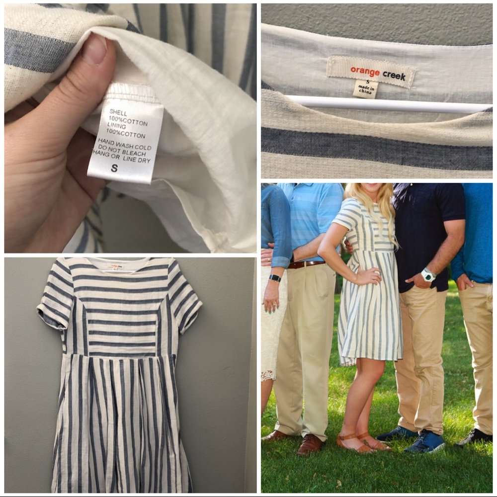 Light Blue & Cream Striped Dress